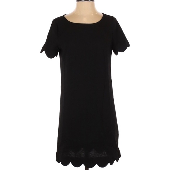 MITTOSHOP LITTLE BLACK DRESS WITH SCALLOPED EDGES SIZE XS - Picture 7 of 8